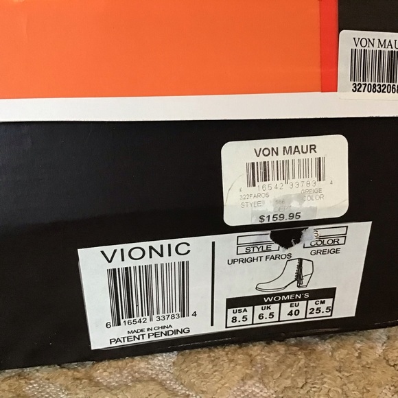 Vionic Upright Faros Greige Suede Fringe Bootie Size 8.5 - Picture 8 of 8